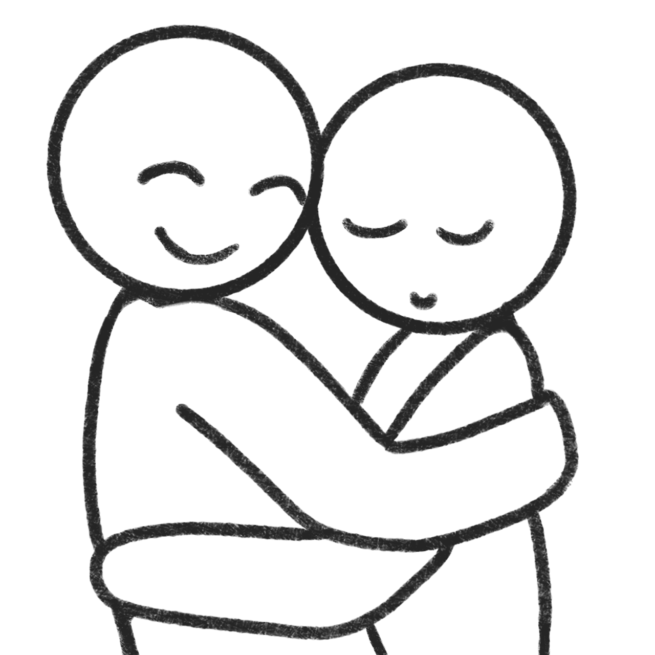 lineart of a hug.